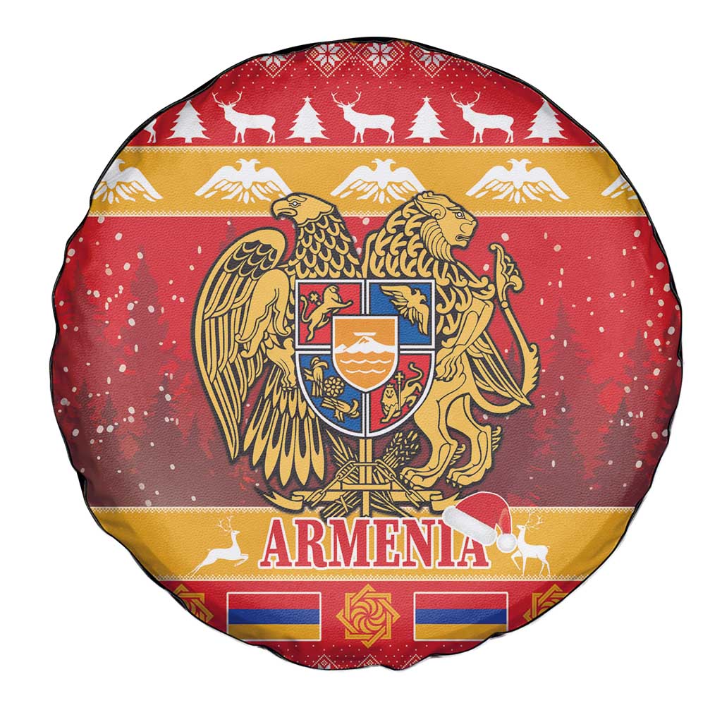 Armenia Christmas Spare Tire Cover Coat Of Arms With Arevakhach - Wonder Print Shop