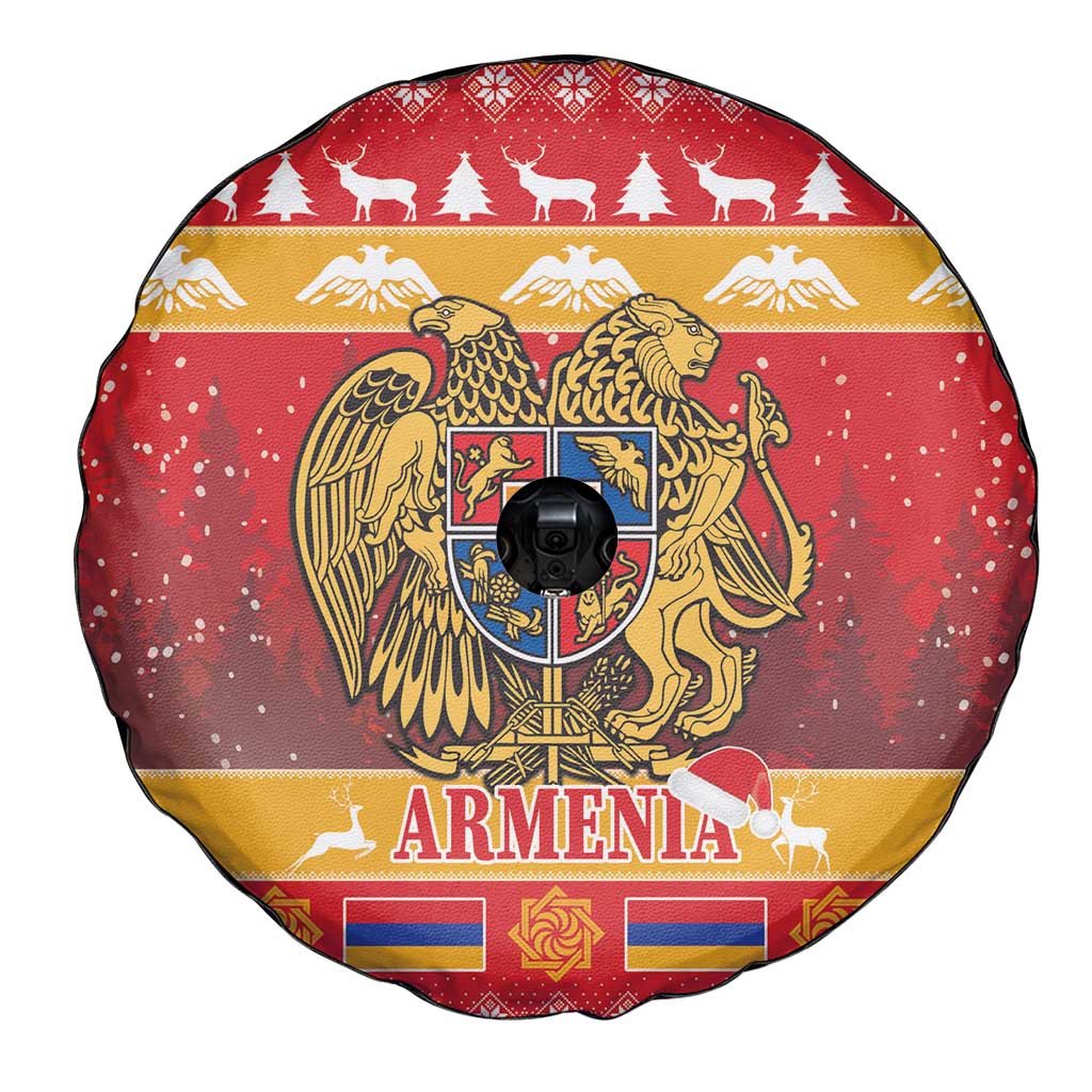 Armenia Christmas Spare Tire Cover Coat Of Arms With Arevakhach - Wonder Print Shop