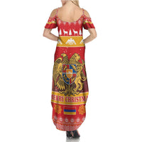 Armenia Christmas Summer Maxi Dress Coat Of Arms With Arevakhach - Wonder Print Shop