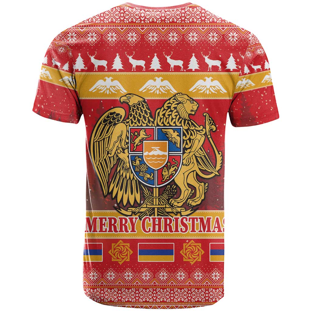 Armenia Christmas T Shirt Coat Of Arms With Arevakhach - Wonder Print Shop