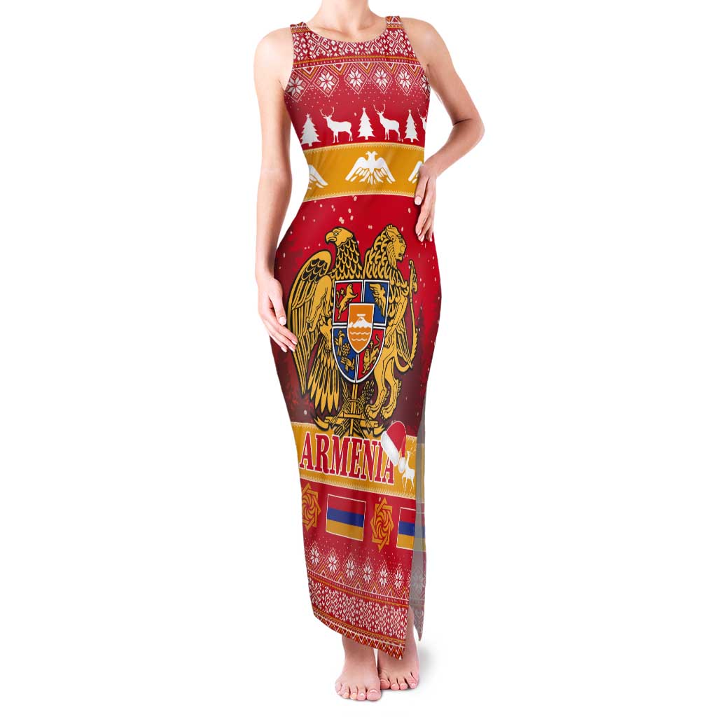 Armenia Christmas Tank Maxi Dress Coat Of Arms With Arevakhach - Wonder Print Shop