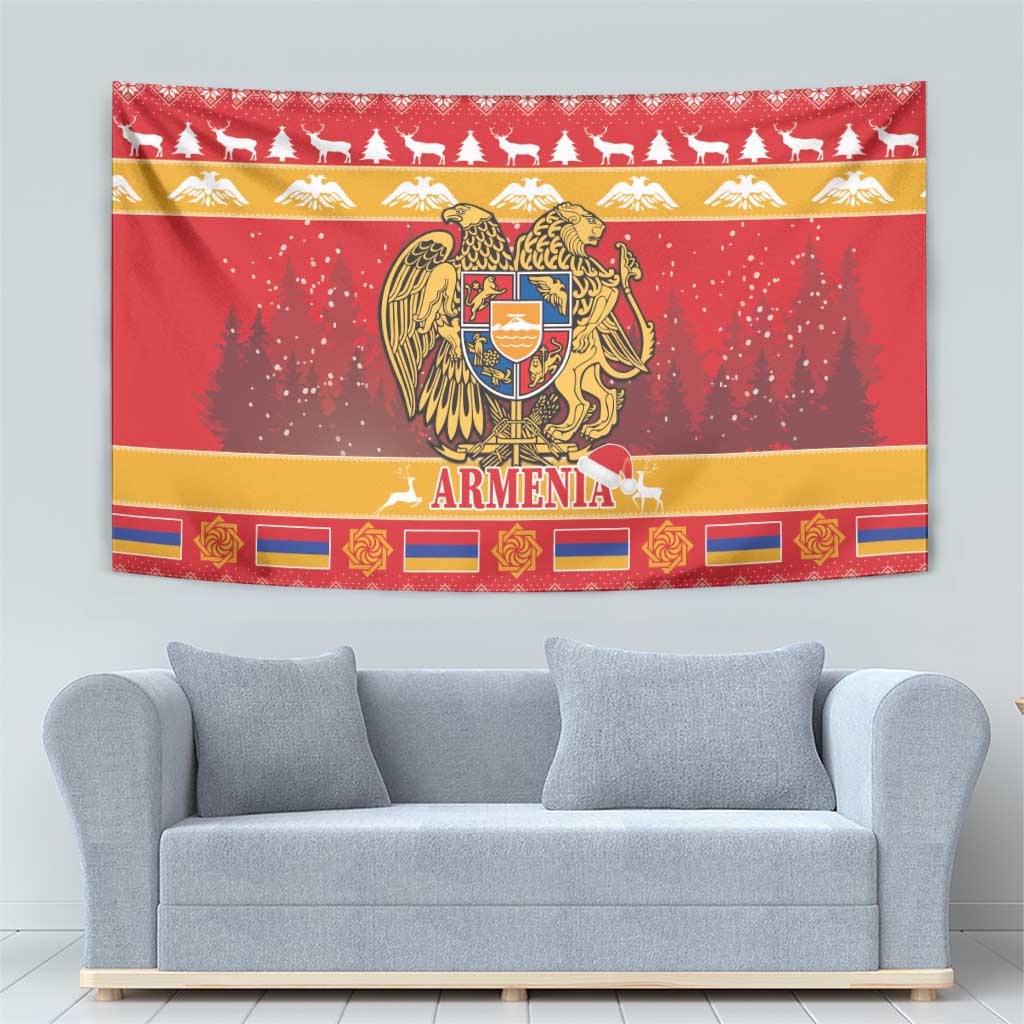 Armenia Christmas Tapestry Coat Of Arms With Arevakhach - Wonder Print Shop