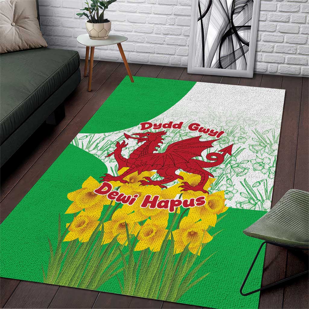 Saint David’s Day Welsh Dragon Area Rug Dydd Gwyl Dewi Hapus - Wonder Print Shop