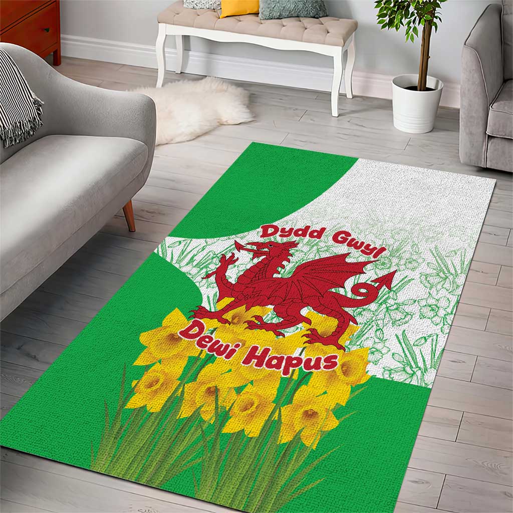 Saint David’s Day Welsh Dragon Area Rug Dydd Gwyl Dewi Hapus - Wonder Print Shop