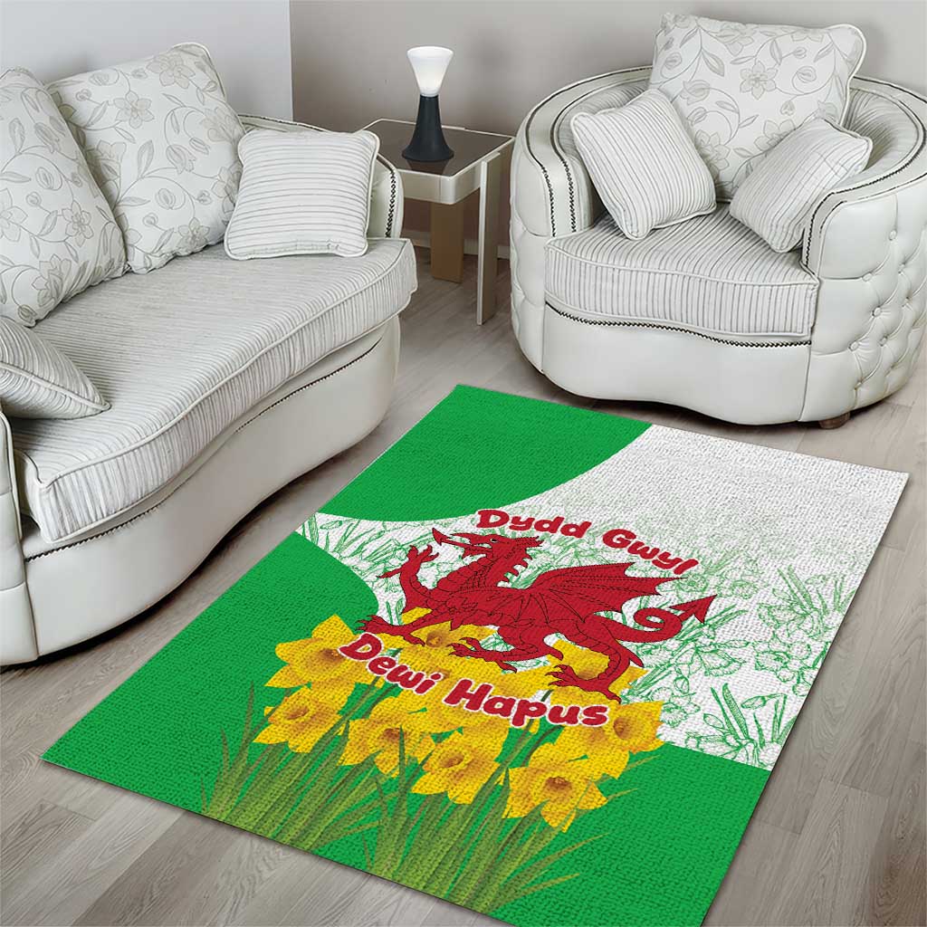 Saint David’s Day Welsh Dragon Area Rug Dydd Gwyl Dewi Hapus - Wonder Print Shop