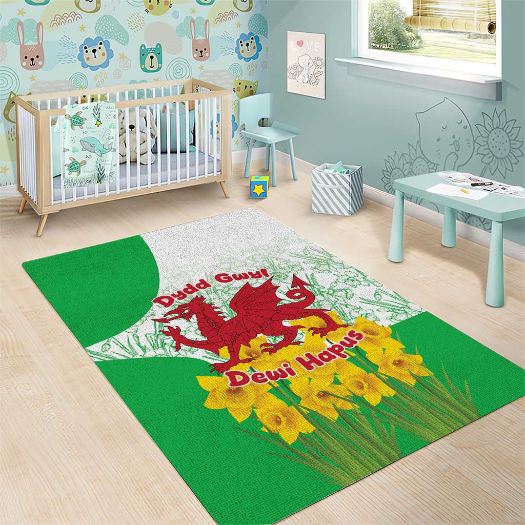 Saint David’s Day Welsh Dragon Area Rug Dydd Gwyl Dewi Hapus - Wonder Print Shop
