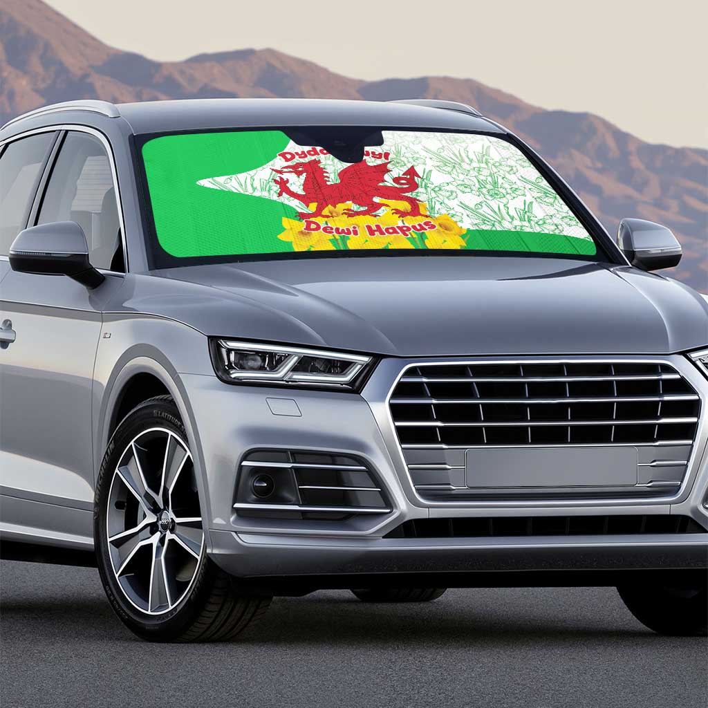 Saint David’s Day Welsh Dragon Auto Sun Shade Dydd Gwyl Dewi Hapus - Wonder Print Shop