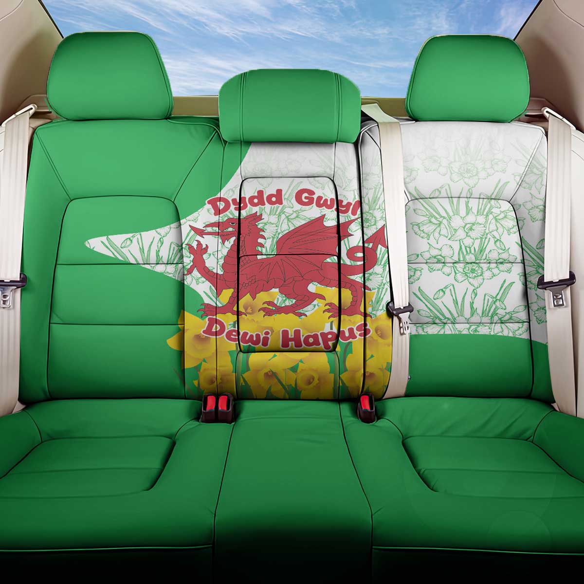 Saint David’s Day Welsh Dragon Back Car Seat Cover Dydd Gwyl Dewi Hapus - Wonder Print Shop