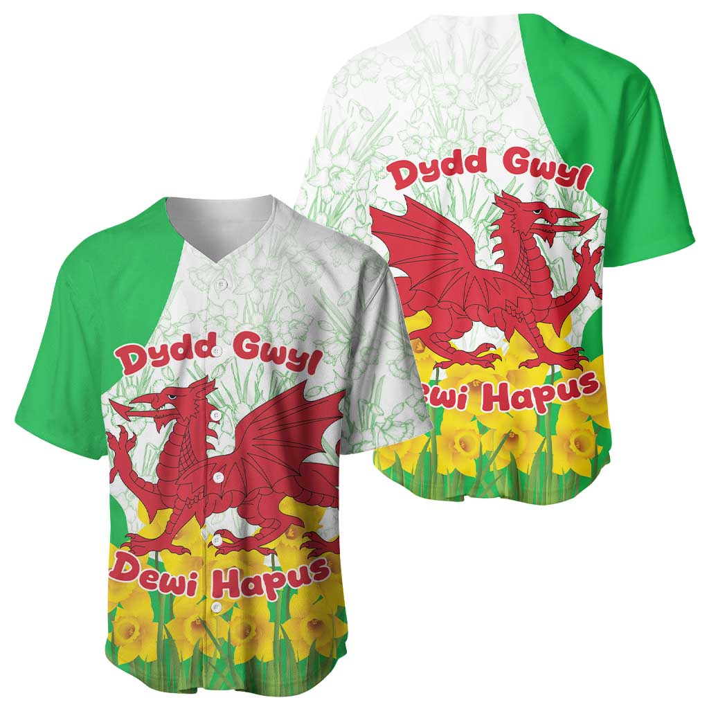 Saint David’s Day Welsh Dragon Baseball Jersey Dydd Gwyl Dewi Hapus - Wonder Print Shop