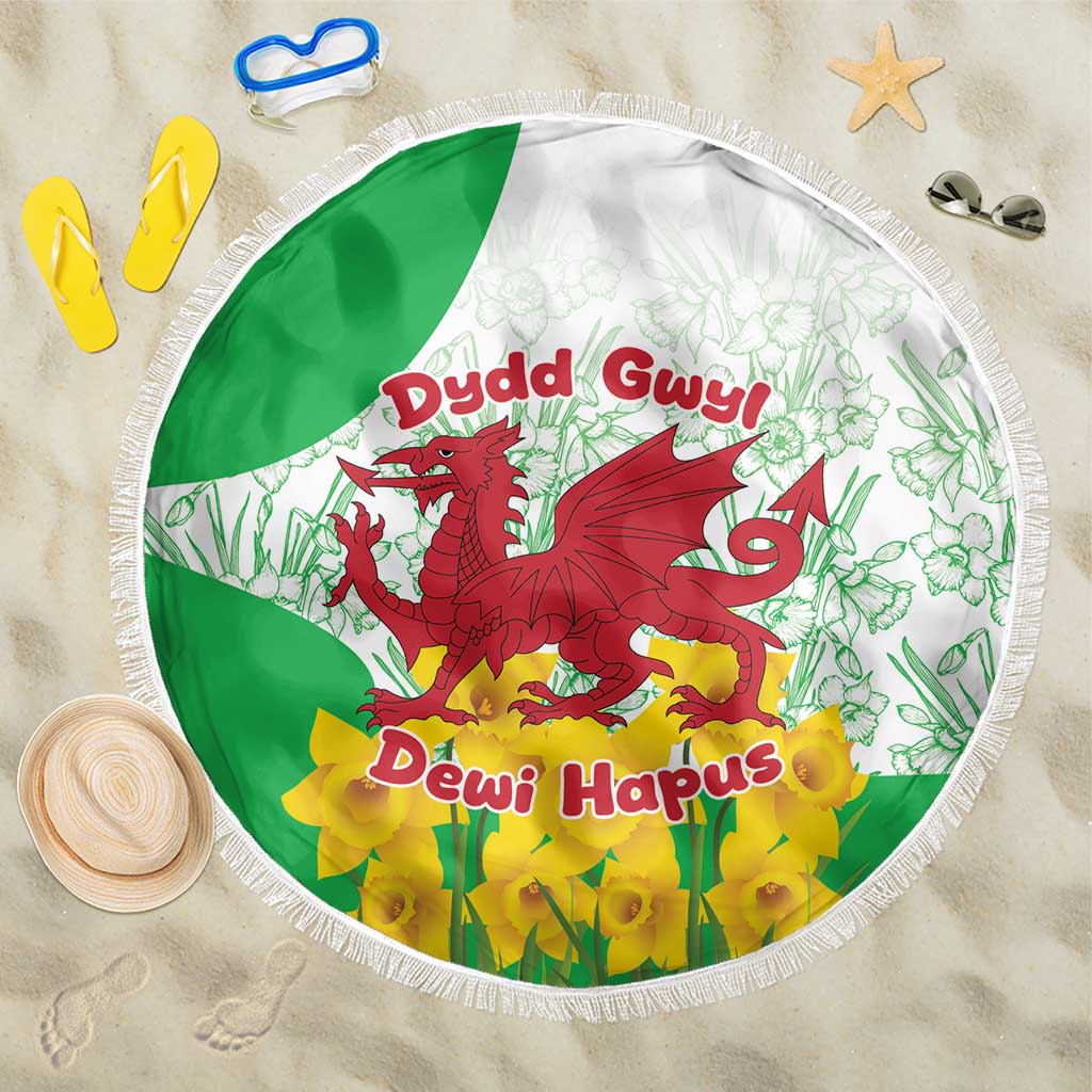 Saint David’s Day Welsh Dragon Beach Blanket Dydd Gwyl Dewi Hapus - Wonder Print Shop