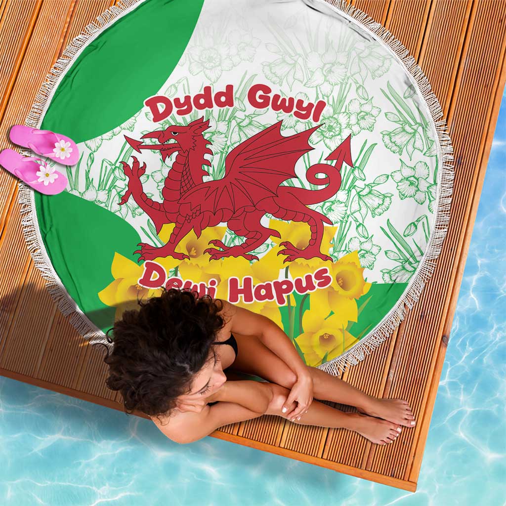 Saint David’s Day Welsh Dragon Beach Blanket Dydd Gwyl Dewi Hapus - Wonder Print Shop