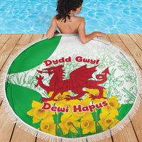 Saint David’s Day Welsh Dragon Beach Blanket Dydd Gwyl Dewi Hapus - Wonder Print Shop