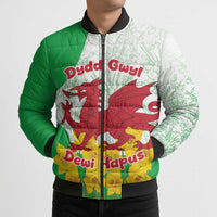 Saint David’s Day Welsh Dragon Bomber Puffer Jacket Dydd Gwyl Dewi Hapus - Wonder Print Shop