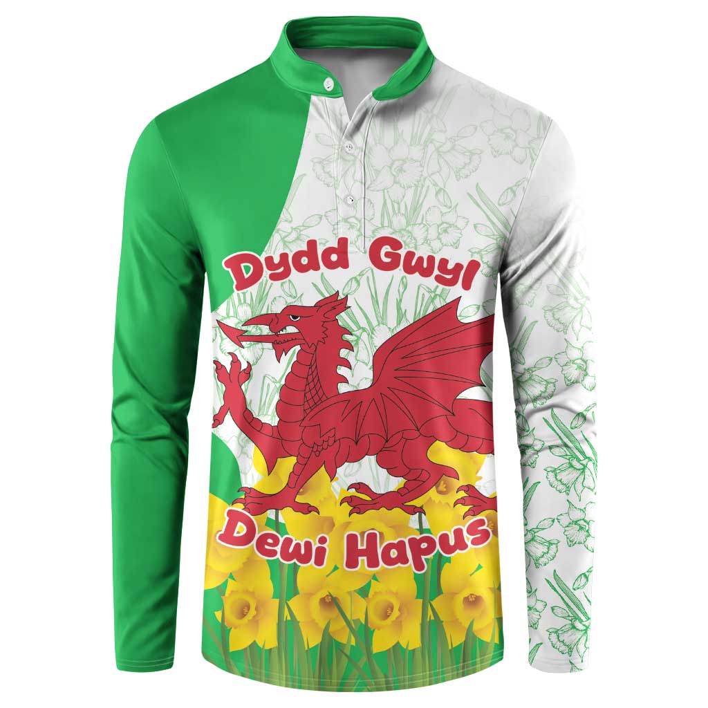 Saint David’s Day Welsh Dragon Button Sweatshirt Dydd Gwyl Dewi Hapus - Wonder Print Shop