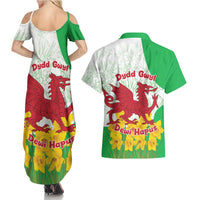 Saint David’s Day Welsh Dragon Couples Matching Summer Maxi Dress and Hawaiian Shirt Dydd Gwyl Dewi Hapus - Wonder Print Shop