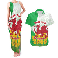 Saint David’s Day Welsh Dragon Couples Matching Tank Maxi Dress and Hawaiian Shirt Dydd Gwyl Dewi Hapus - Wonder Print Shop