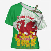 Saint David’s Day Welsh Dragon Cross Shoulder Shirt Dydd Gwyl Dewi Hapus - Wonder Print Shop