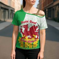Saint David’s Day Welsh Dragon Cross Shoulder Shirt Dydd Gwyl Dewi Hapus - Wonder Print Shop