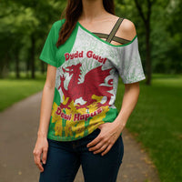 Saint David’s Day Welsh Dragon Cross Shoulder Shirt Dydd Gwyl Dewi Hapus - Wonder Print Shop