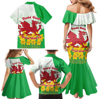 Saint David’s Day Welsh Dragon Family Matching Mermaid Dress and Hawaiian Shirt Dydd Gwyl Dewi Hapus - Wonder Print Shop