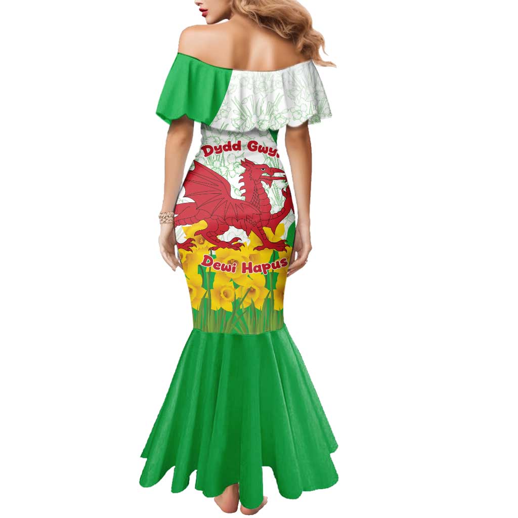 Saint David’s Day Welsh Dragon Family Matching Mermaid Dress and Hawaiian Shirt Dydd Gwyl Dewi Hapus - Wonder Print Shop