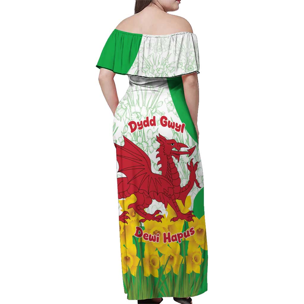 Saint David’s Day Welsh Dragon Family Matching Off Shoulder Maxi Dress and Hawaiian Shirt Dydd Gwyl Dewi Hapus - Wonder Print Shop