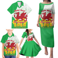Saint David’s Day Welsh Dragon Family Matching Puletasi and Hawaiian Shirt Dydd Gwyl Dewi Hapus - Wonder Print Shop