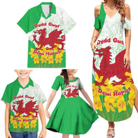 Saint David’s Day Welsh Dragon Family Matching Summer Maxi Dress and Hawaiian Shirt Dydd Gwyl Dewi Hapus - Wonder Print Shop