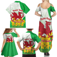 Saint David’s Day Welsh Dragon Family Matching Summer Maxi Dress and Hawaiian Shirt Dydd Gwyl Dewi Hapus - Wonder Print Shop