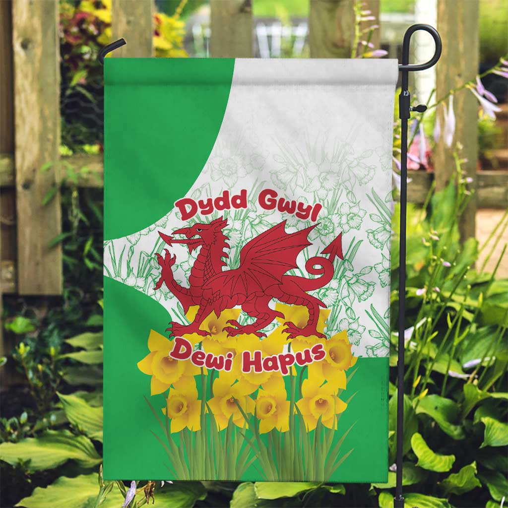 Saint David’s Day Welsh Dragon Garden Flag Dydd Gwyl Dewi Hapus - Wonder Print Shop