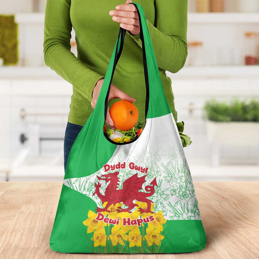 Saint David’s Day Welsh Dragon Grocery Bag Dydd Gwyl Dewi Hapus - Wonder Print Shop
