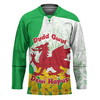 Saint David’s Day Welsh Dragon Hockey Jersey Dydd Gwyl Dewi Hapus - Wonder Print Shop