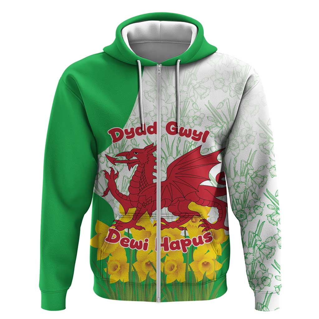 Saint David’s Day Welsh Dragon Hoodie Dydd Gwyl Dewi Hapus - Wonder Print Shop