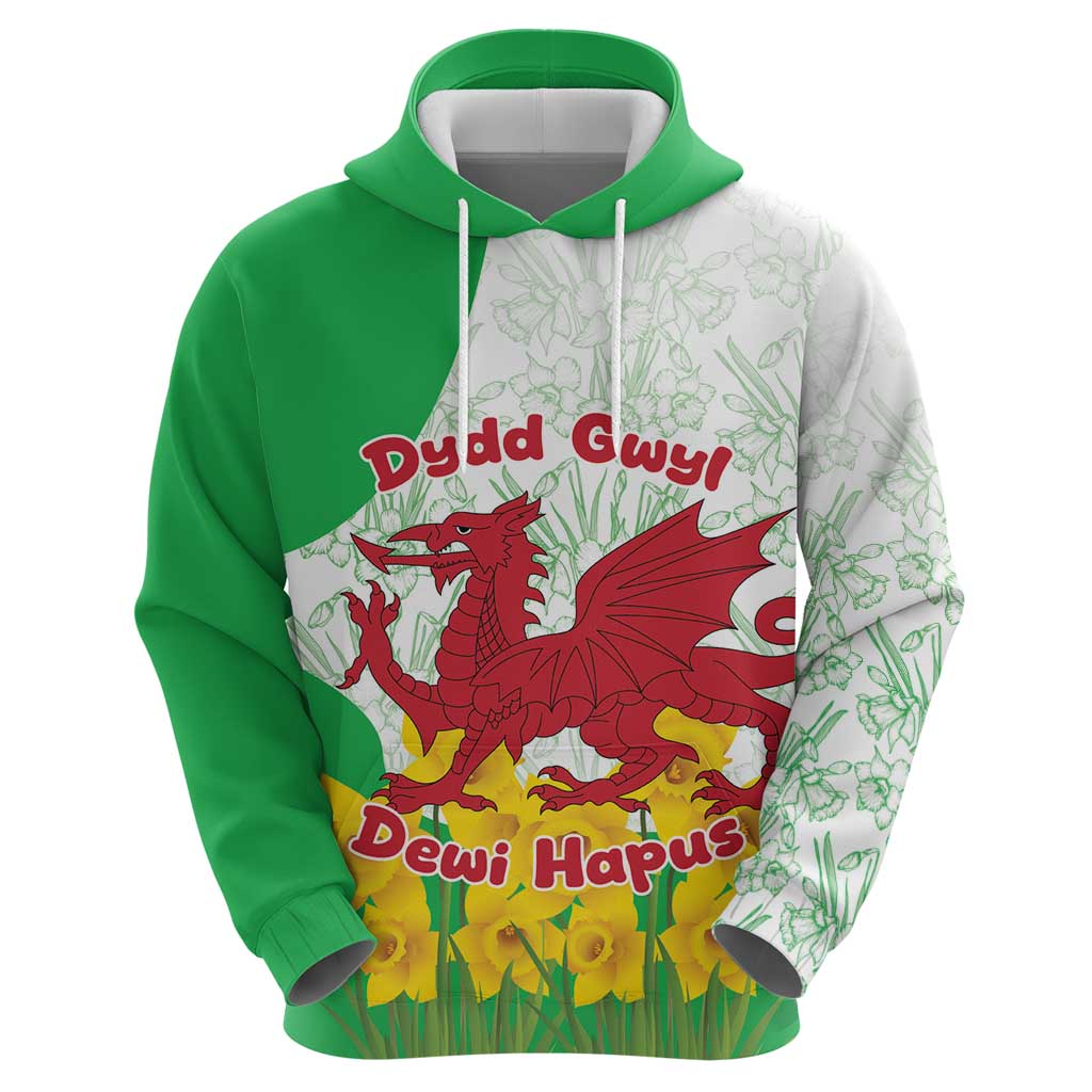 Saint David’s Day Welsh Dragon Hoodie Dydd Gwyl Dewi Hapus - Wonder Print Shop