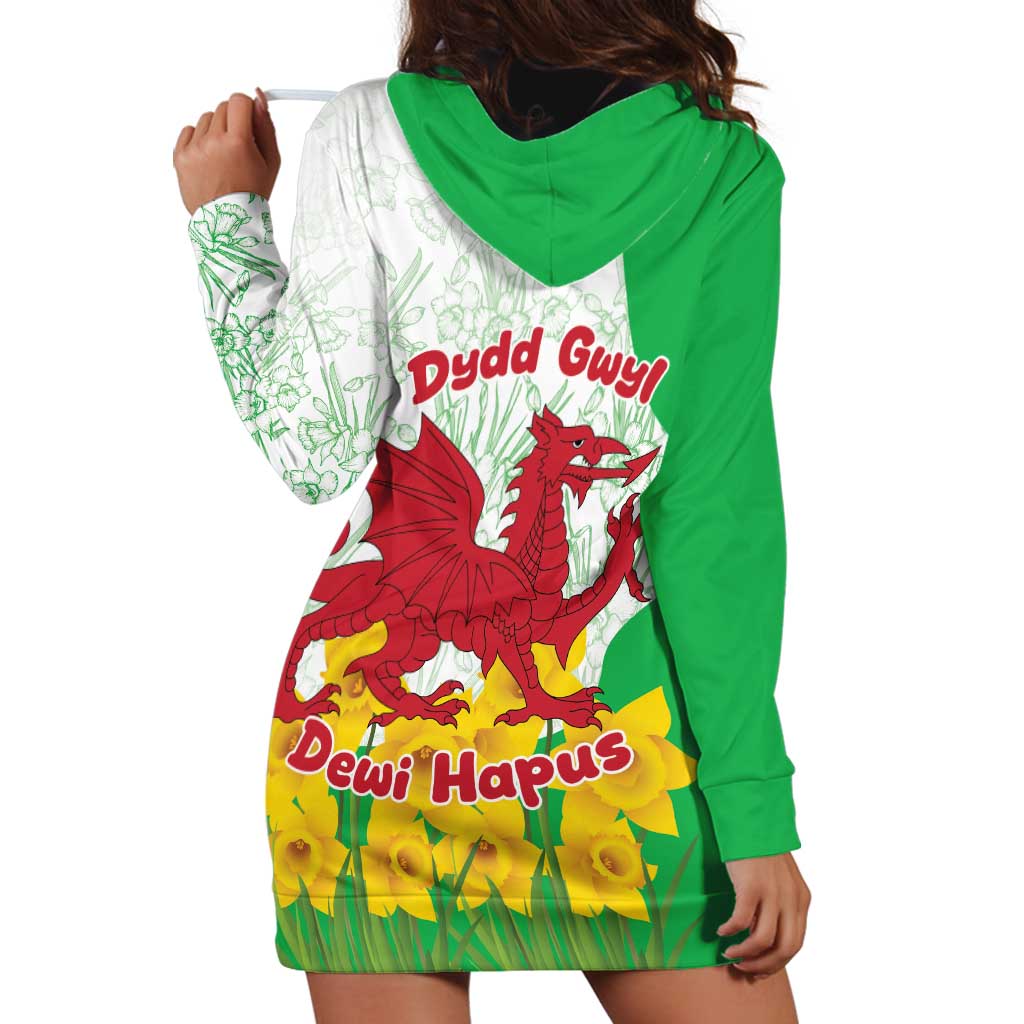 Saint David’s Day Welsh Dragon Hoodie Dress Dydd Gwyl Dewi Hapus - Wonder Print Shop