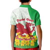 Saint David’s Day Welsh Dragon Kid Polo Shirt Dydd Gwyl Dewi Hapus - Wonder Print Shop