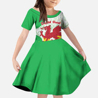 Saint David’s Day Welsh Dragon Kid Short Sleeve Dress Dydd Gwyl Dewi Hapus - Wonder Print Shop