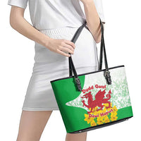 Saint David’s Day Welsh Dragon Leather Tote Bag Dydd Gwyl Dewi Hapus - Wonder Print Shop