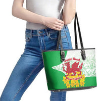 Saint David’s Day Welsh Dragon Leather Tote Bag Dydd Gwyl Dewi Hapus - Wonder Print Shop
