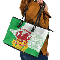 Saint David’s Day Welsh Dragon Leather Tote Bag Dydd Gwyl Dewi Hapus - Wonder Print Shop