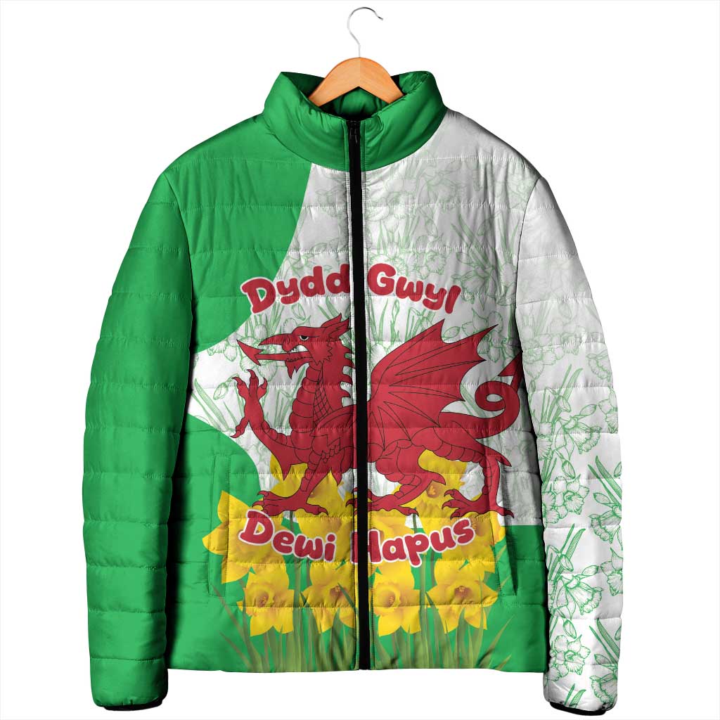 Saint David’s Day Welsh Dragon Padded Jacket Dydd Gwyl Dewi Hapus - Wonder Print Shop