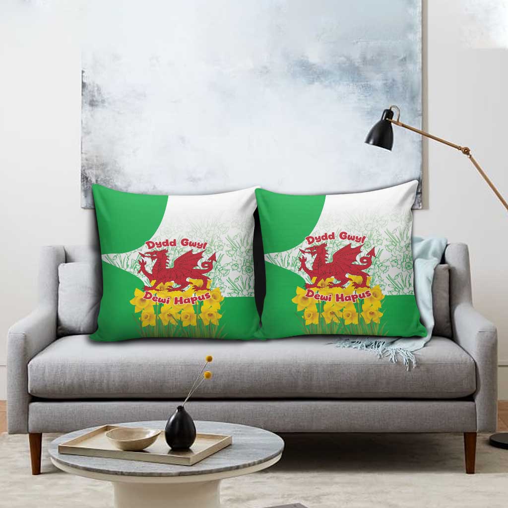 Saint David’s Day Welsh Dragon Pillow Cover Dydd Gwyl Dewi Hapus - Wonder Print Shop