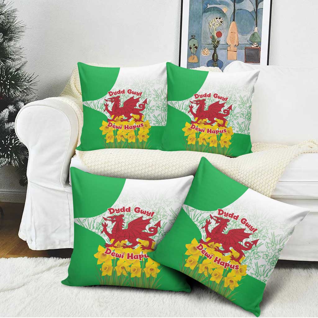 Saint David’s Day Welsh Dragon Pillow Cover Dydd Gwyl Dewi Hapus - Wonder Print Shop