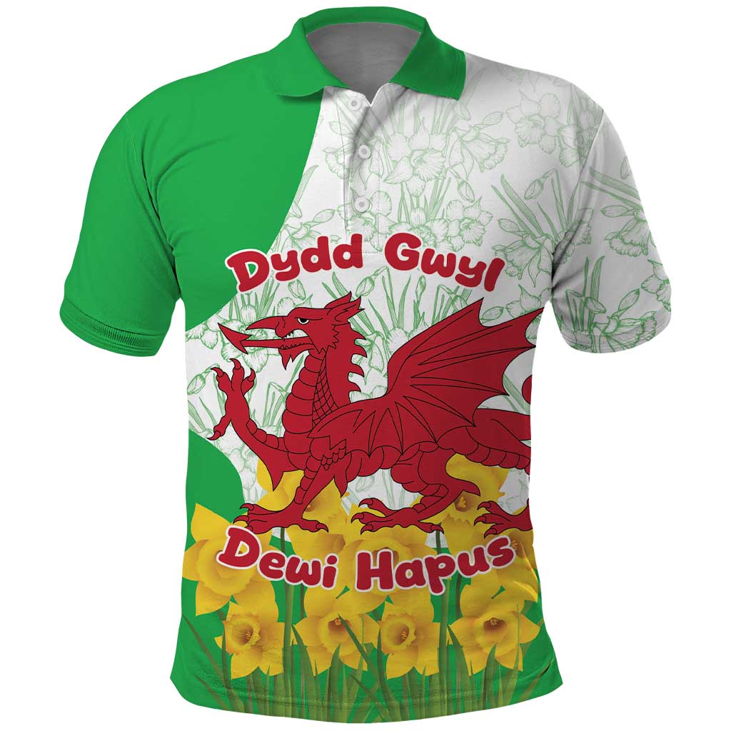 Saint David’s Day Welsh Dragon Polo Shirt Dydd Gwyl Dewi Hapus - Wonder Print Shop