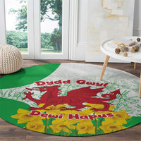 Saint David’s Day Welsh Dragon Round Carpet Dydd Gwyl Dewi Hapus - Wonder Print Shop