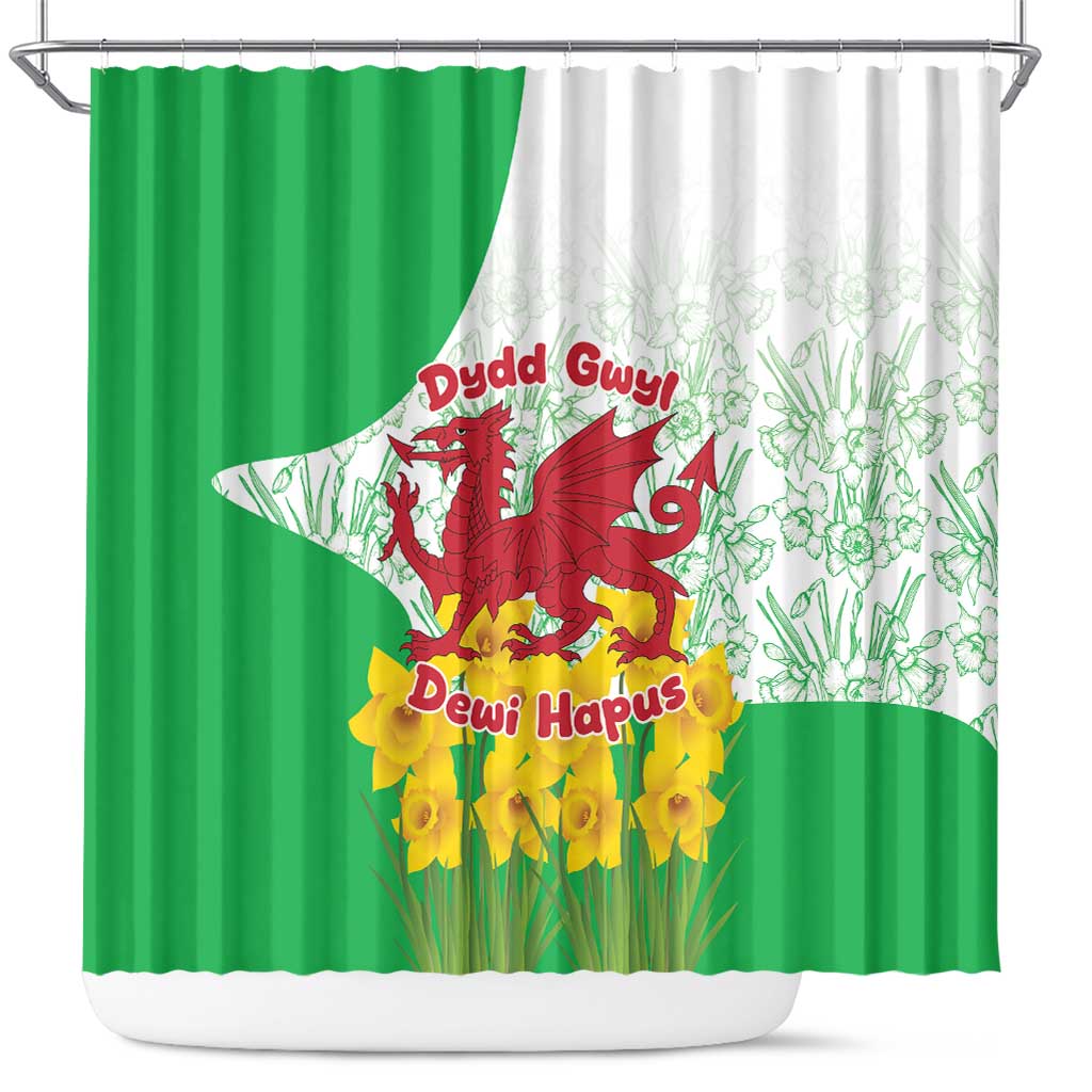 Saint David’s Day Welsh Dragon Shower Curtain Dydd Gwyl Dewi Hapus - Wonder Print Shop