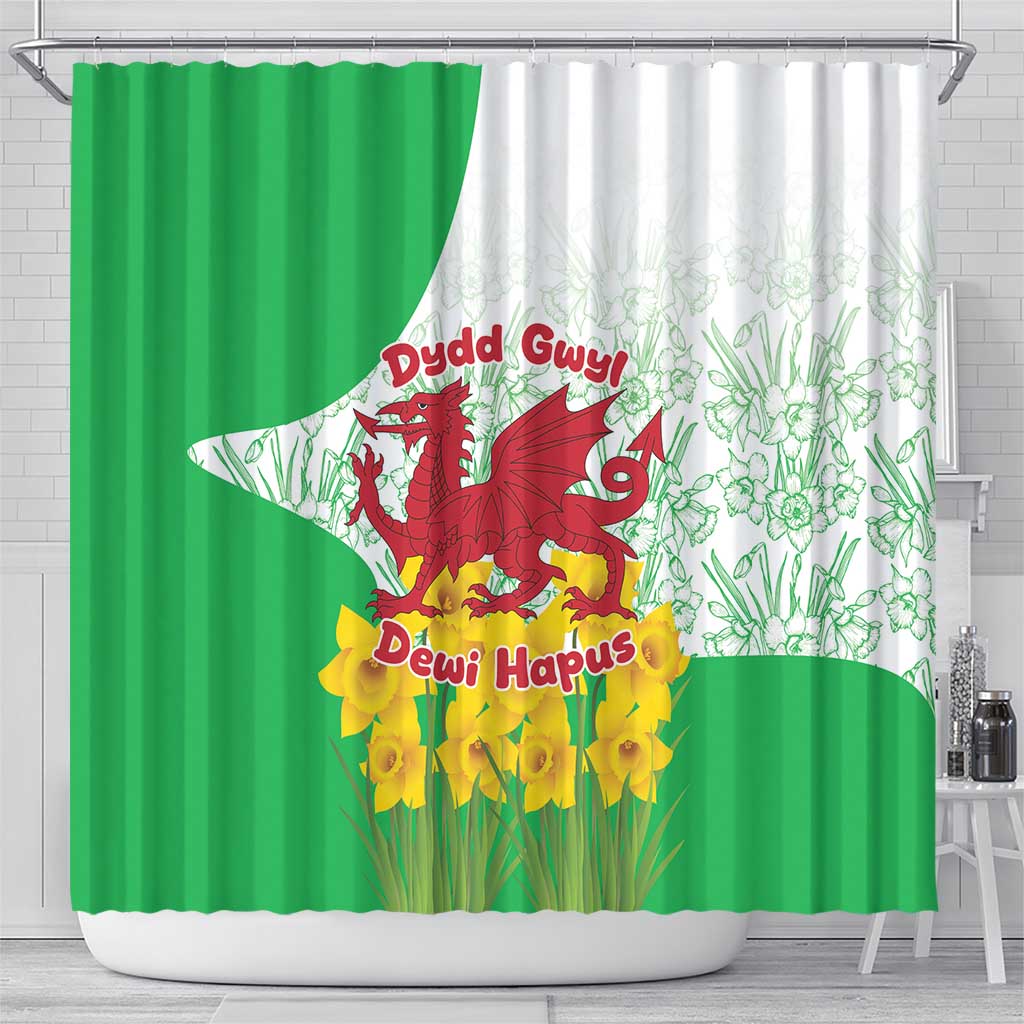Saint David’s Day Welsh Dragon Shower Curtain Dydd Gwyl Dewi Hapus - Wonder Print Shop