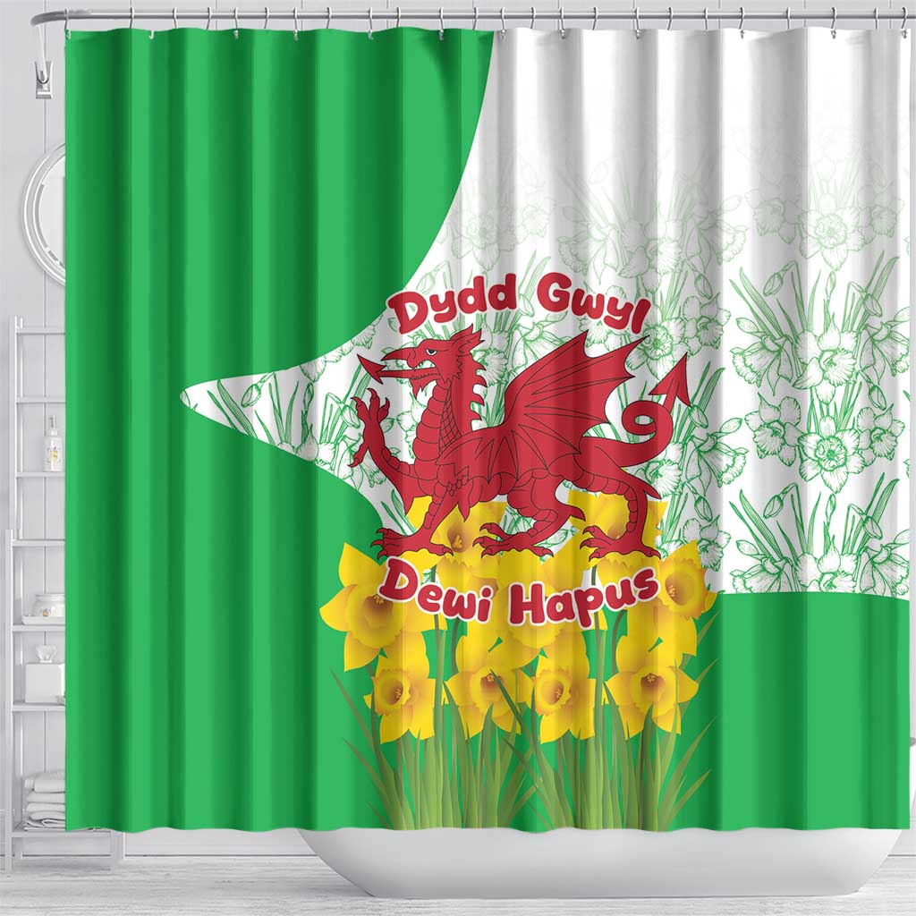 Saint David’s Day Welsh Dragon Shower Curtain Dydd Gwyl Dewi Hapus - Wonder Print Shop