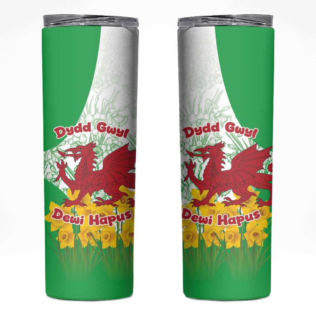 Saint David’s Day Welsh Dragon Skinny Tumbler Dydd Gwyl Dewi Hapus - Wonder Print Shop