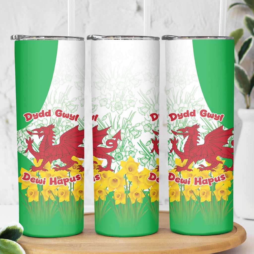 Saint David’s Day Welsh Dragon Skinny Tumbler Dydd Gwyl Dewi Hapus - Wonder Print Shop